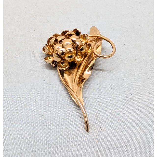 Napier Vintage 1968 Signed Napier Goldtone 3d Thistle Brooch For Sale - Image 4 of 8