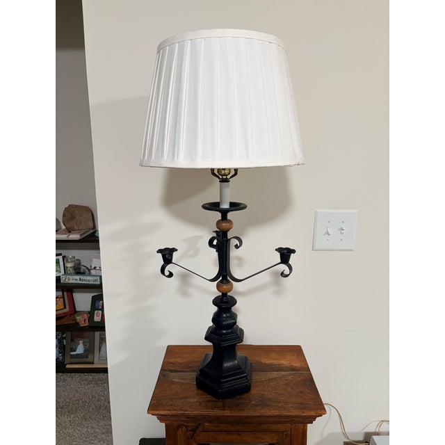 Traditional Mid 20th Century Neoclassical Revival Gas Style Candelabra Lamp For Sale - Image 3 of 10