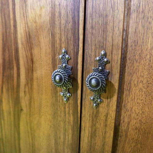 Wood Wood Sideboard with Glass Doors and Drawers For Sale - Image 7 of 15
