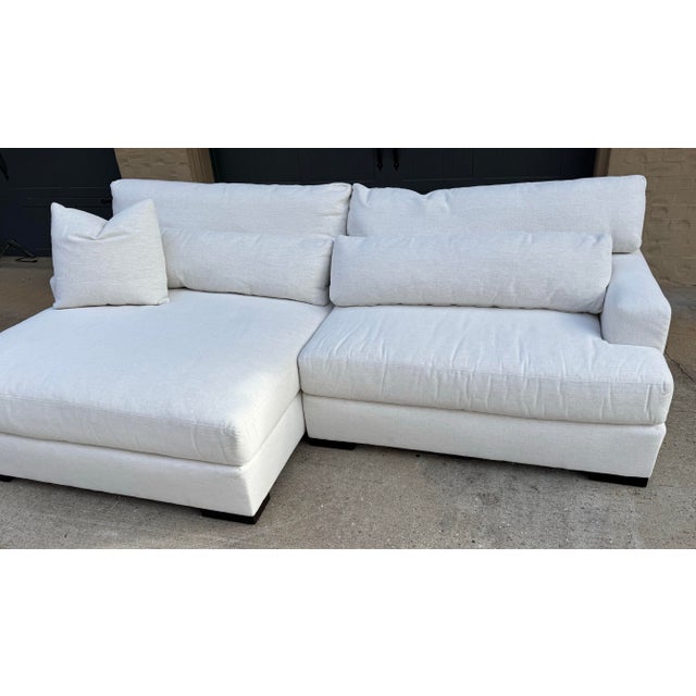 Contemporary Lee Industries Sectional Sofa W/ Chaise in Performance Fabric For Sale - Image 3 of 7