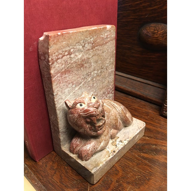 Vintage Hand Carved Soapstone Tiger Bookends a Pair Chairish