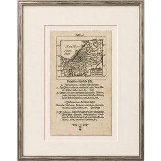Holy Land Map of Palestine with German Biblical Text, 1650s For Sale