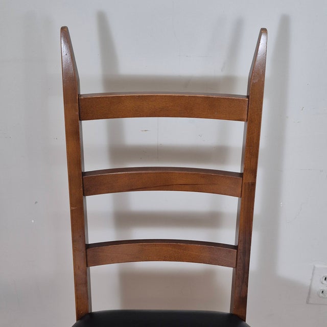 Mid-Century Modern Mid Century Modern MCM Lenoir Chair Co. Sculpted Walnut Ladder Back Desk Side Accent Chair For Sale - Image 3 of 10