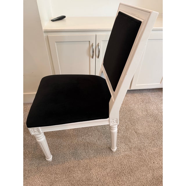 Set of 6 Lacquered Wood Framed Dining Chairs For Sale - Image 4 of 6