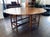 1980s Vintage Large Oak Parquet Top Drop Leaf Dining Table For Sale - Image 5 of 12