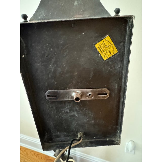 1980s Georgian Art Lighting Wall Sconce Design Light Fixture Lanterns - a Pair For Sale - Image 10 of 11
