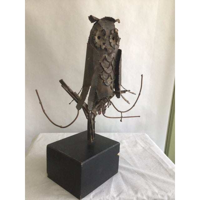 1960s 1960s Owl Sculpture On A Painted Black Base For Sale - Image 5 of 11