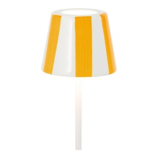 Zafferano Ceramic Yellow Striped Shade for Poldina Micro Lido Lamp For Sale