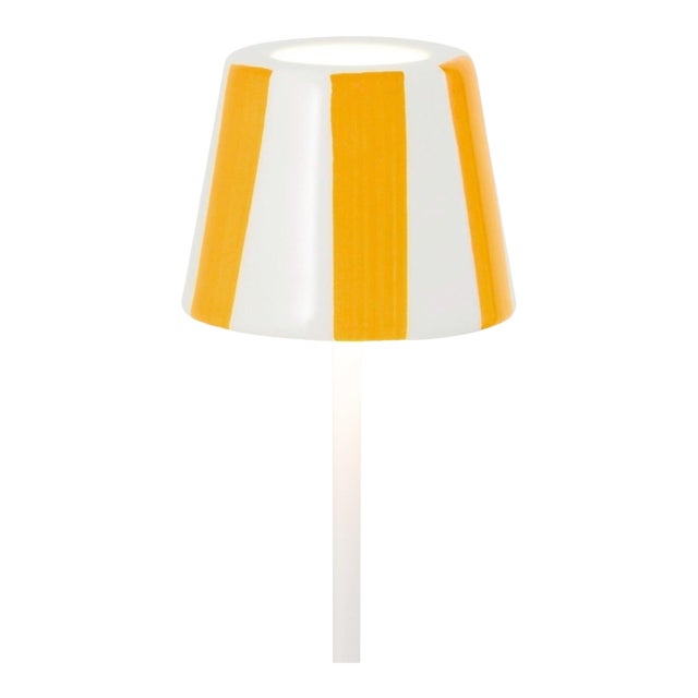 Zafferano Ceramic Yellow Striped Shade for Poldina Micro Lido Lamp For Sale