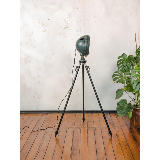 Military Spotlight Floor Lamp on Original Tripod from Bosch Eisemann, 1960s For Sale - Image 16 of 18