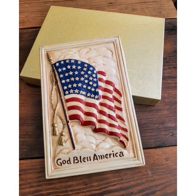 Early 20th Century Vintage 48 Star American Flag Plaque For Sale - Image 5 of 9