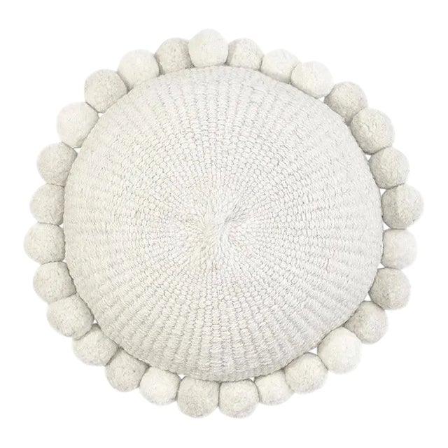 Pom Pom Cushion - Natural (L) For Sale