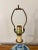 Wood Rewired 1950s Japanese Porcelain Candelabra Table Lamp With Wicker Shade For Sale - Image 7 of 8