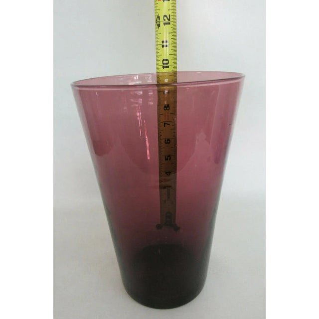 Mid-Century Modern Amethyst Purple Glass Vintage Vase For Sale - Image 3 of 10