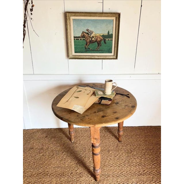 Antique English Pine Cricket Table, 1800s For Sale - Image 3 of 6