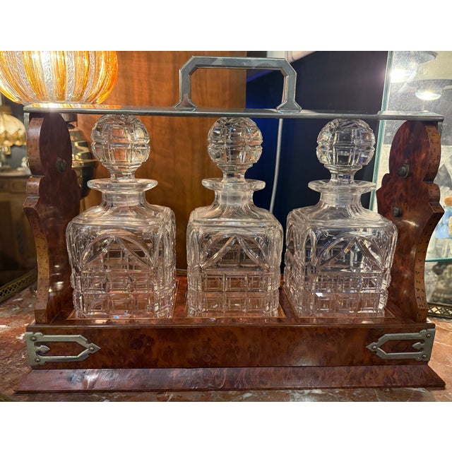 Metal Bottles in Crystal Glass, Set of 4 For Sale - Image 7 of 7