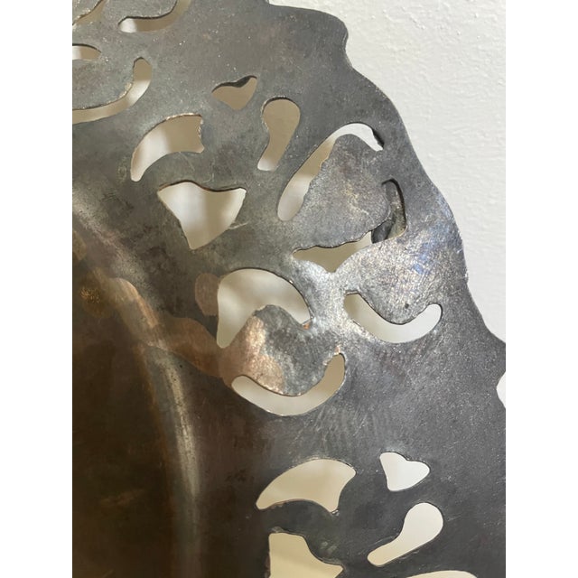 Vintage Egyptian Brass and Mixed Metals Plate of Three Musicians For Sale - Image 9 of 11