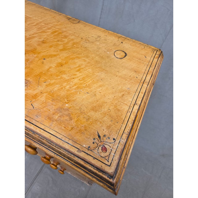 Antique Late 19th Century English Pine Faux Bois Maple Chest of Drawers For Sale - Image 9 of 14