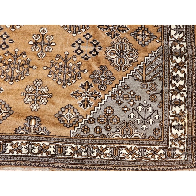 Vintage Persian Bakhtiari Rug, Allover Geometric Pattern, Camelhair & Ivory, 8’ X 11’ For Sale - Image 10 of 12