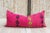 Magenta Antique Haifa Sindh Silk Pillow For Sale - Image 8 of 8