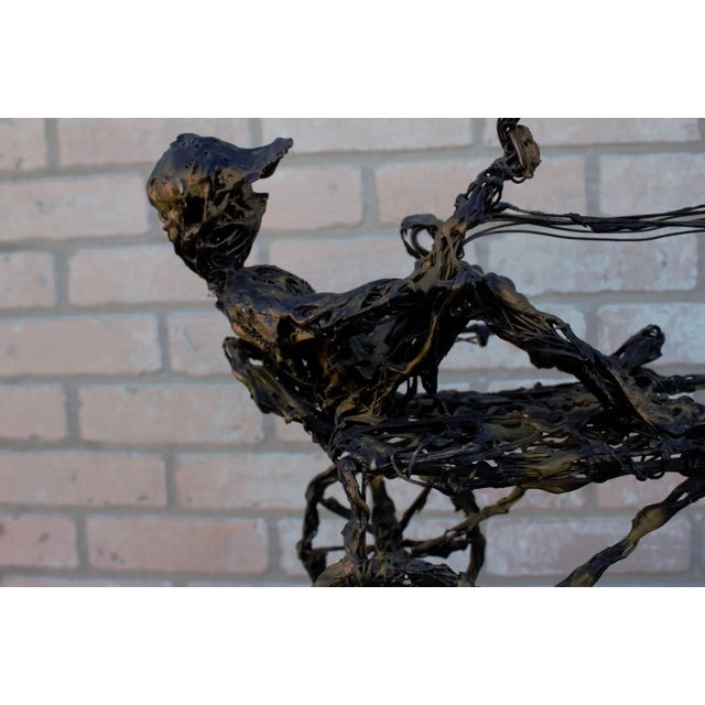 Vintage Paco Valle Horse and Rider Wireframe Brutalist Sculpture For Sale - Image 10 of 10