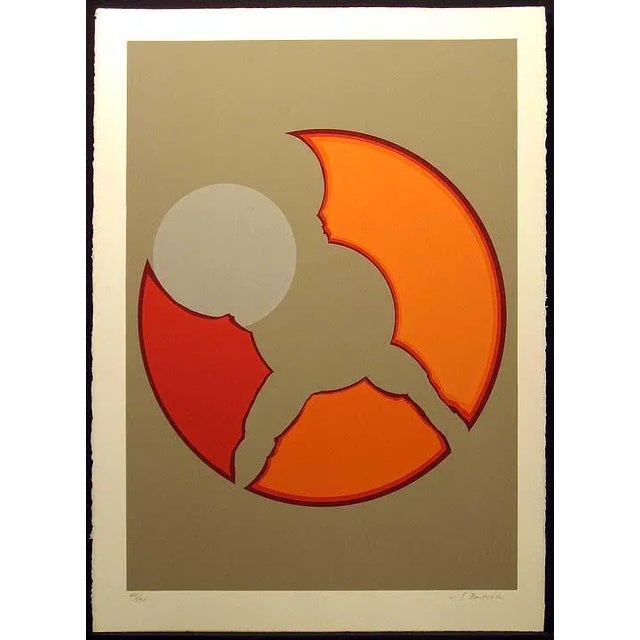 1980s Jim Boutwell Untitled Signed & Numbered Abstract Serigraph For Sale - Image 4 of 4