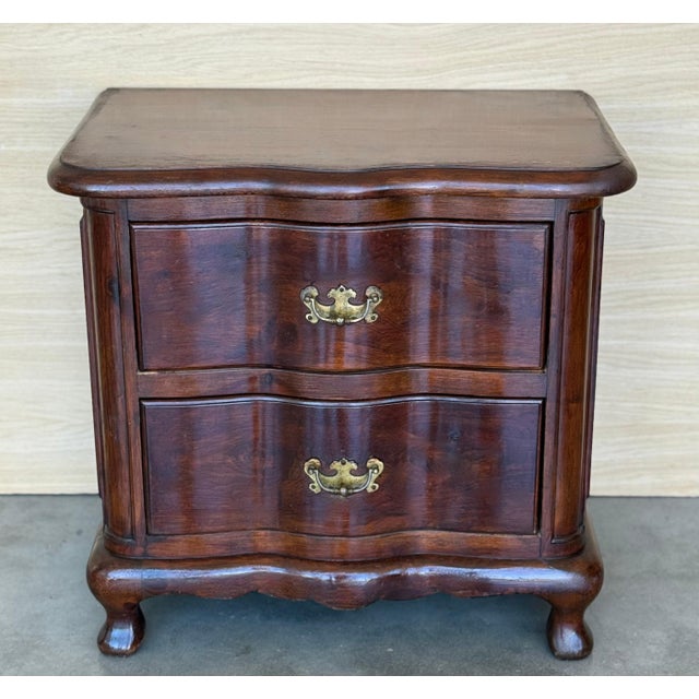 Late 19th Century Pair French Solid Walnut Night Stands with two drawers For Sale - Image 18 of 18