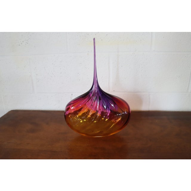 Art Glass Teardrop Vase For Sale - Image 9 of 9