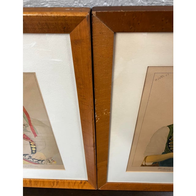 Vintage Framed Lithographic Prints From a Series Titled "Costumes Suisses" (Swiss Costumes) by Artist Kurt Wirth For Sale - Image 9 of 18