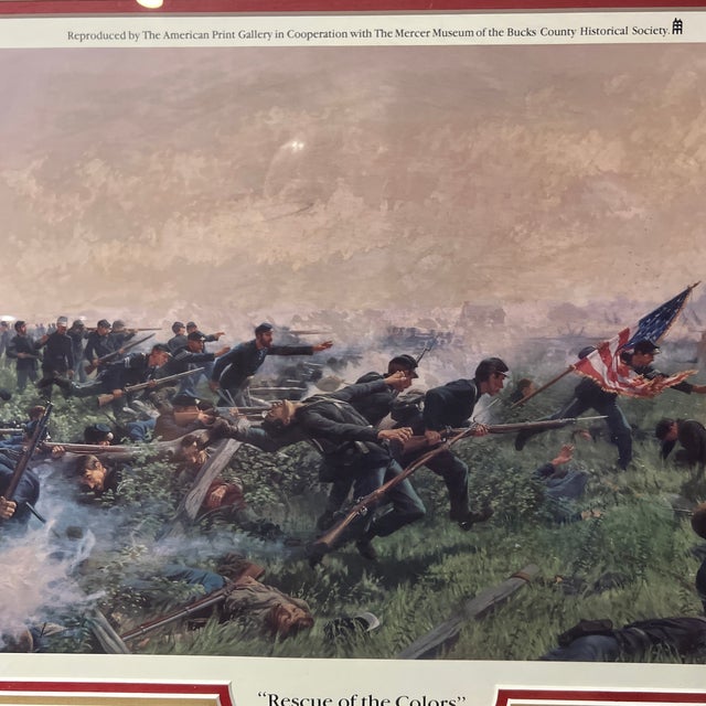 1960 Offset Print Framed Rescue of the Colors by William Trego For Sale In Washington DC - Image 6 of 9