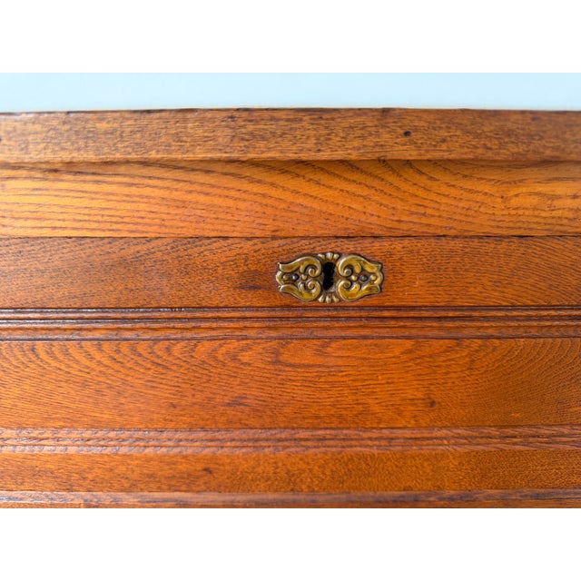 Vintage American Traditional Three Drawer Chest With Brass Handles For Sale - Image 14 of 17