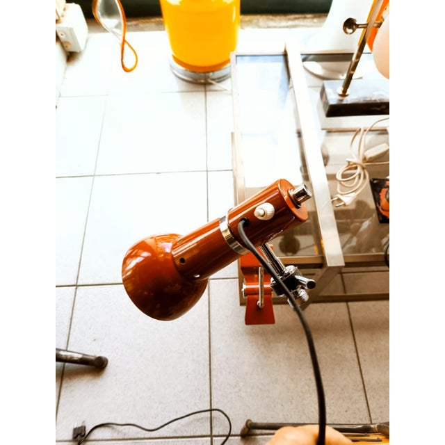 Clamp Light in Red Metal For Sale - Image 15 of 18