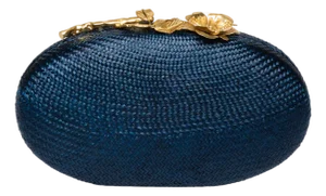 Joanna Oval Clutch in Navy