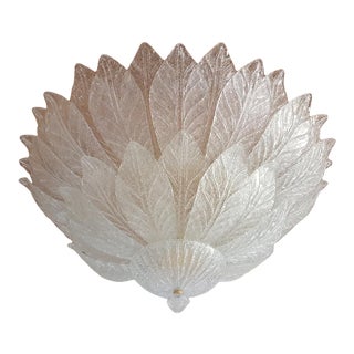 Barovier Large Mid Century Modern Flush Mount Chandelier, Italy 1960s For Sale
