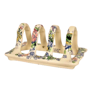 Antique English Floral Ceramic Toast Rack / Letter Holder