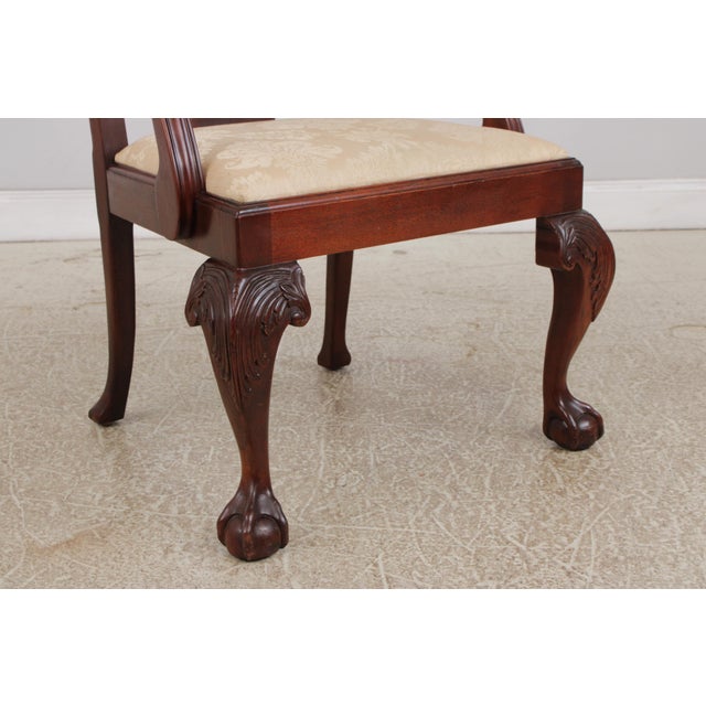 Wood Set of 8 Baker Chippendale Mahogany Dining Room Chairs For Sale - Image 7 of 18