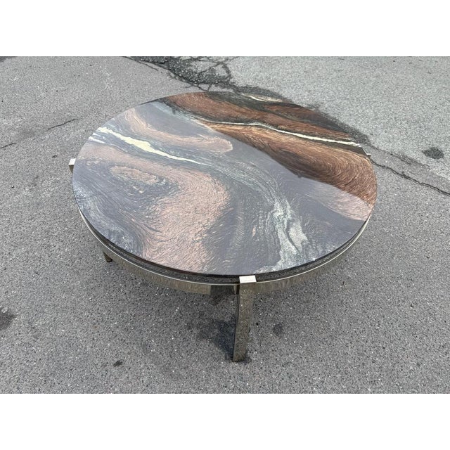 Chrome and Marble Sofa Table from Bendixen, Denmark, 1970s For Sale - Image 4 of 11