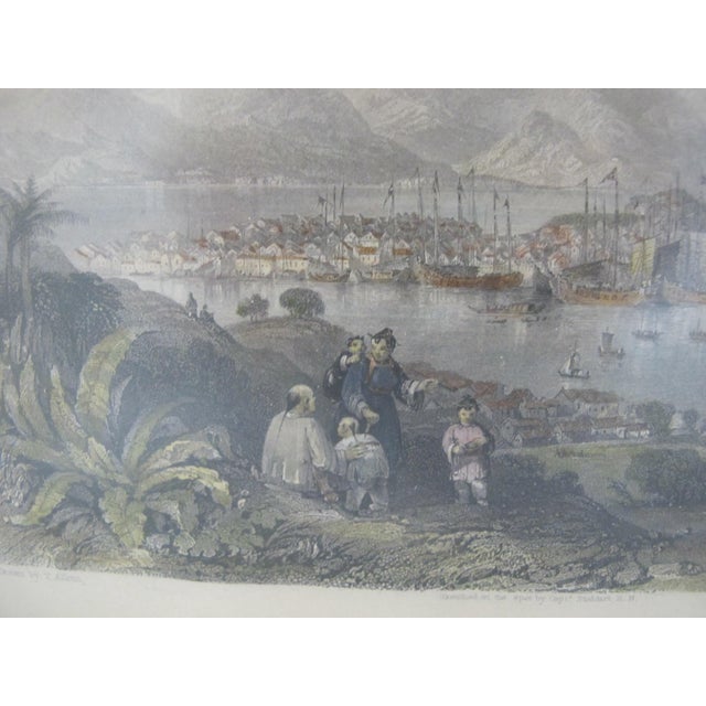 Nautical China View Amoy From the Ko Long Soo Antique 19thc Thomas Allom Steel Engraving For Sale - Image 3 of 8