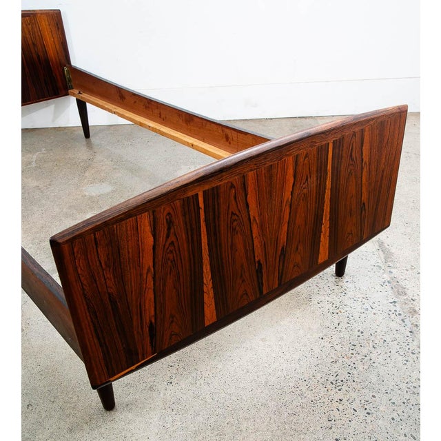 Wood 1960s Mid Century Danish Modern Bed Frame Sm Single Rosewood Denmark Sannemanns Mobler For Sale - Image 7 of 12