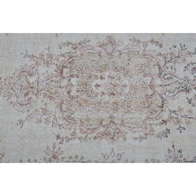 1950s Floor Antique Beige Carpet For Sale - Image 5 of 11