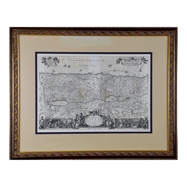 17th Century Dutch Map of the Holy Land at the Time of Jesus by Visscher, 1663 For Sale