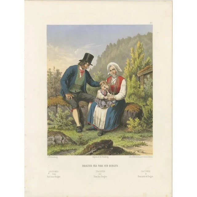 Black Norwegian Folk Costumes, 1860s, Paper For Sale - Image 8 of 10