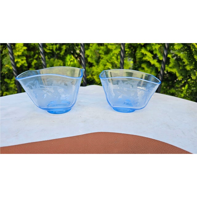 Art Deco Cobalt Glass Sugar Bowls by Gunnel Nyman, 1930s, Set of 2 For Sale - Image 3 of 8
