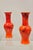 Mid-Century Modern Vintage Red Lava Drip Glazed Mid Century Modern Ceramic Pottery Vessel Vase Pair For Sale - Image 3 of 11