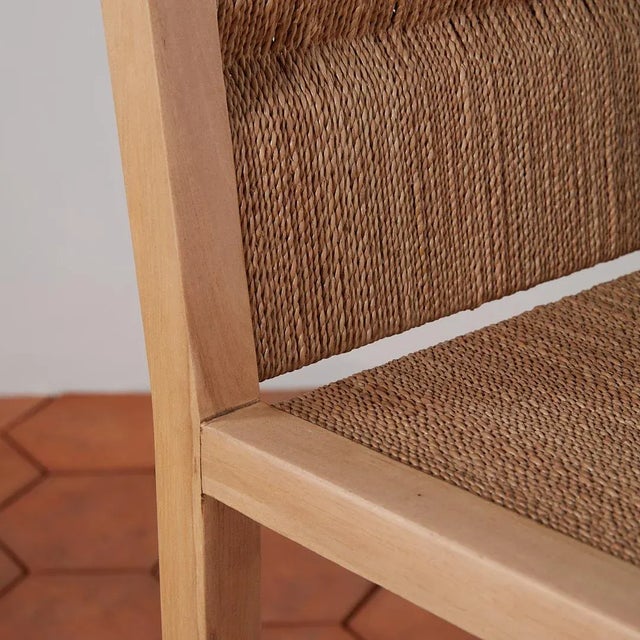 Textura Woven Counter Stool in Natural For Sale In Cincinnati - Image 6 of 7