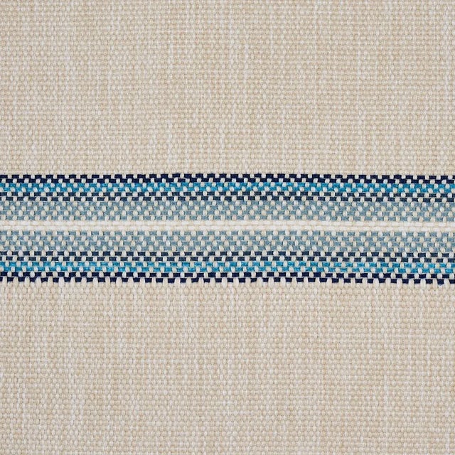 Contemporary Schumacher Garden Stripe Indoor/Outdoor Fabric in Blue For Sale - Image 3 of 4
