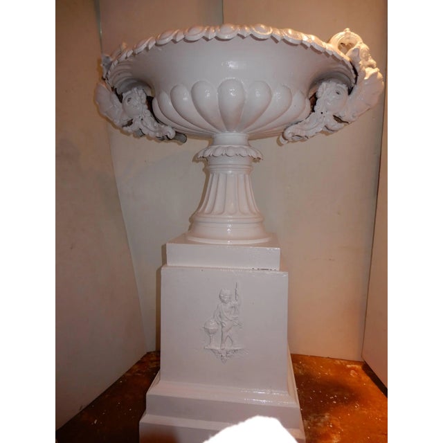 Late 19th Century Garden Urn, Tall Victorian Cast Iron For Sale - Image 5 of 8