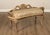 High Quality Distress Painted Window or End-of-Bed Bench with Ornately Carved Floral Swags