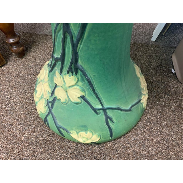 Roseville Pottery 1920s Roseville Pottery Jardene and Stand Dogwood Pattern For Sale - Image 4 of 10