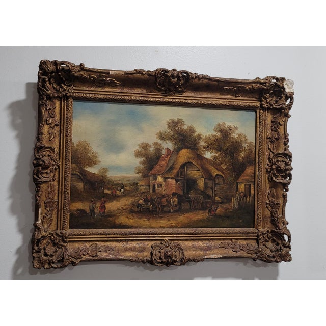 Auburn Antique English Original Landscape Oil Painting Georgina Lara 19th Century Gold Frame For Sale - Image 8 of 12